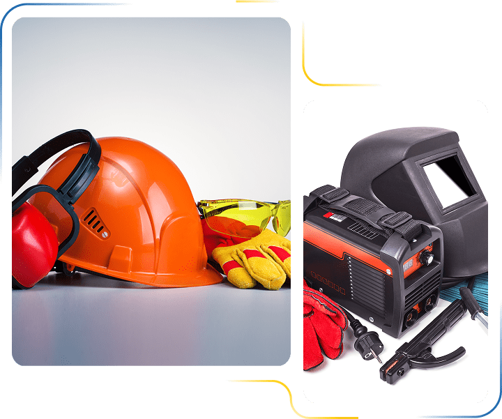 Safety helmet gloves and welding mask